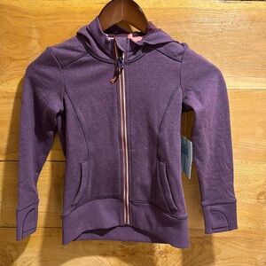 Purple athletic girl zipper hoodie. New with tags. Smoke free home size xs 6
